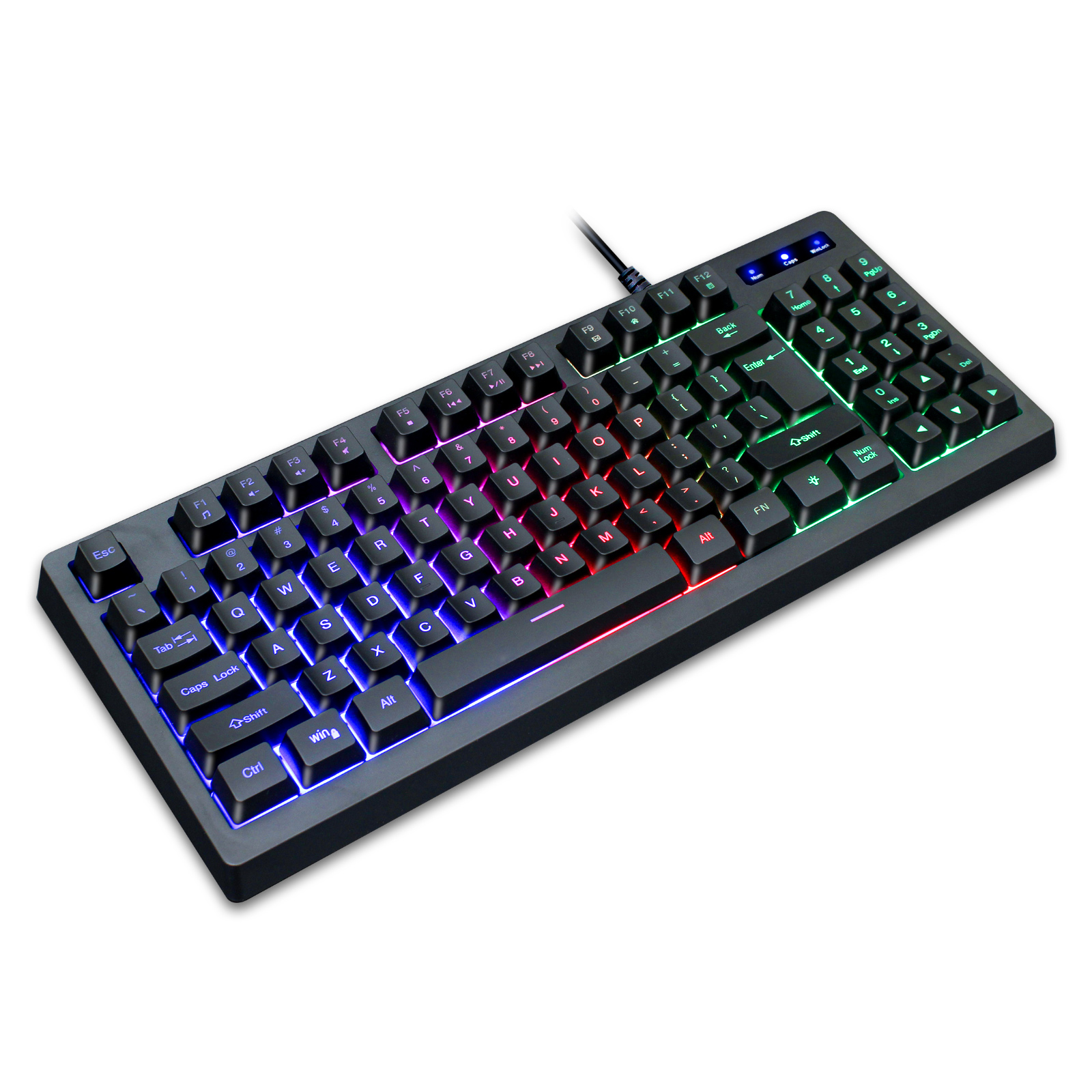 AIWO Cheap Price Waterproof Wired Multimedia Buttons Backlit Illuminate Led RGB Gaming Mechanical Keyboard