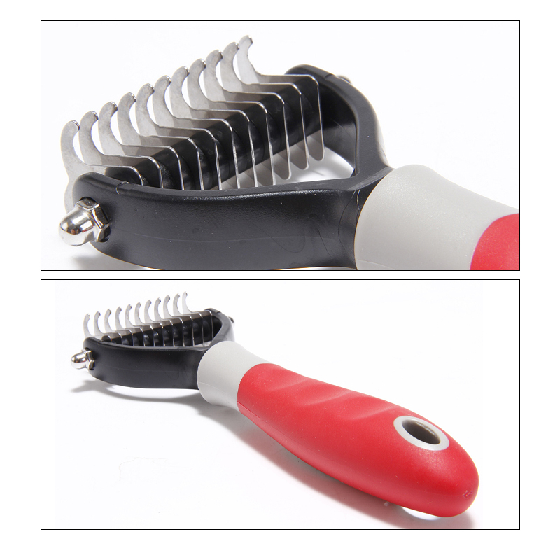 PickPet Undercoat Grooming Rake Stripper Tool Dog Grooming Rake For Cats Dogs