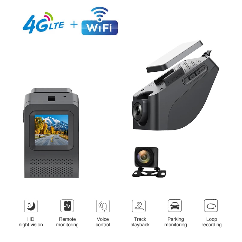 Dash am поддержка 128GB Двойная камера для автомобиля DVR с ночным видением 1,54 ''экшн-камера с Wi-Fi подключением автомобильный черный ящик