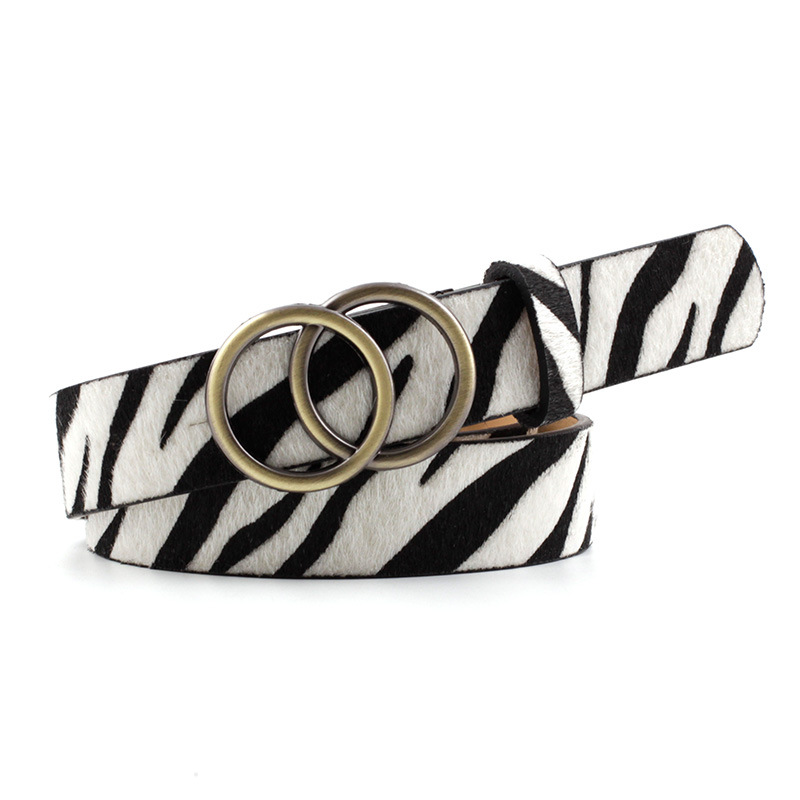 2021 popular women's double ring custom buckle metal manufacturing women's belt
