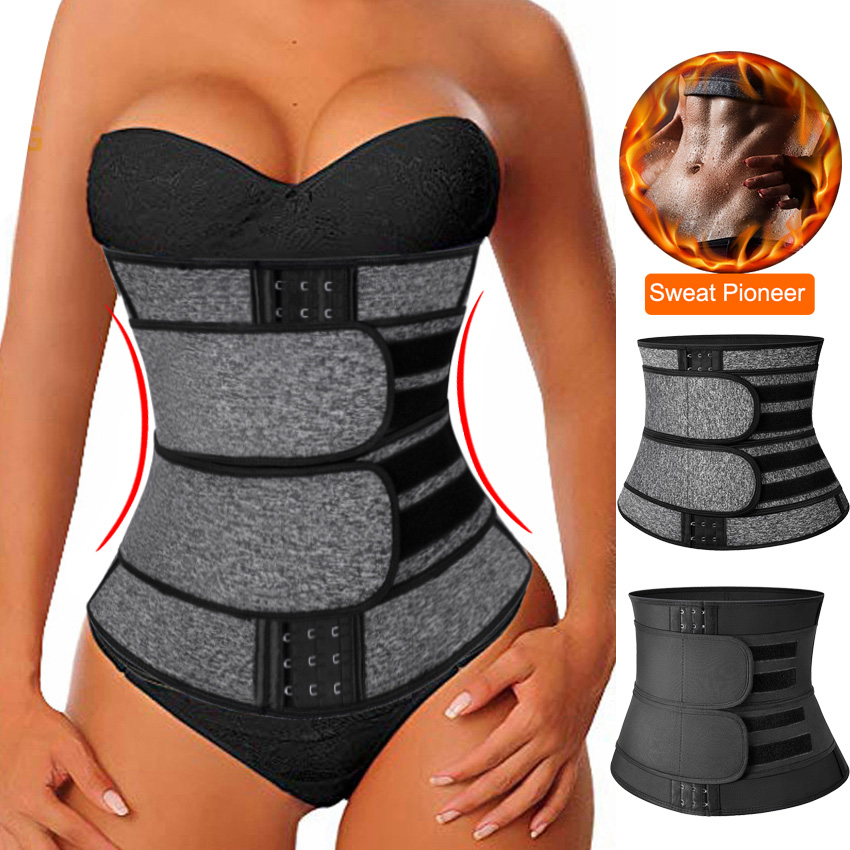 Sauna Waist Trainer Belt Women Double Belt Sauna Neoprene Waist Trainer Shapers women's sports sweat waist support belt slimming