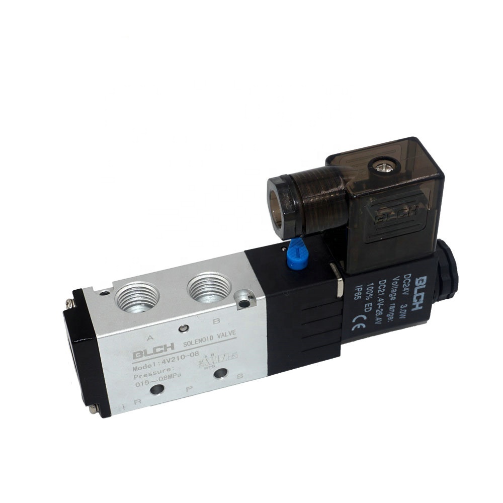 BLCH Pneumatic 4V410 5/2 port internal pilot type electric solenoid valve with AC/DC 12V 24V 220V
