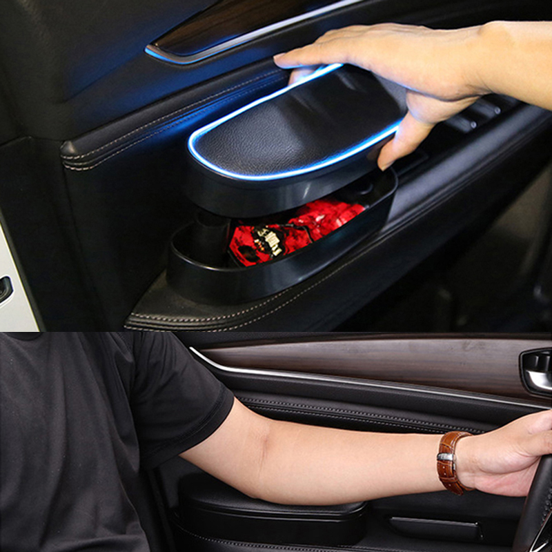 universal car door arm rest storage box styling elbow support seat gap organizer case accessories auto waterproof elbow support