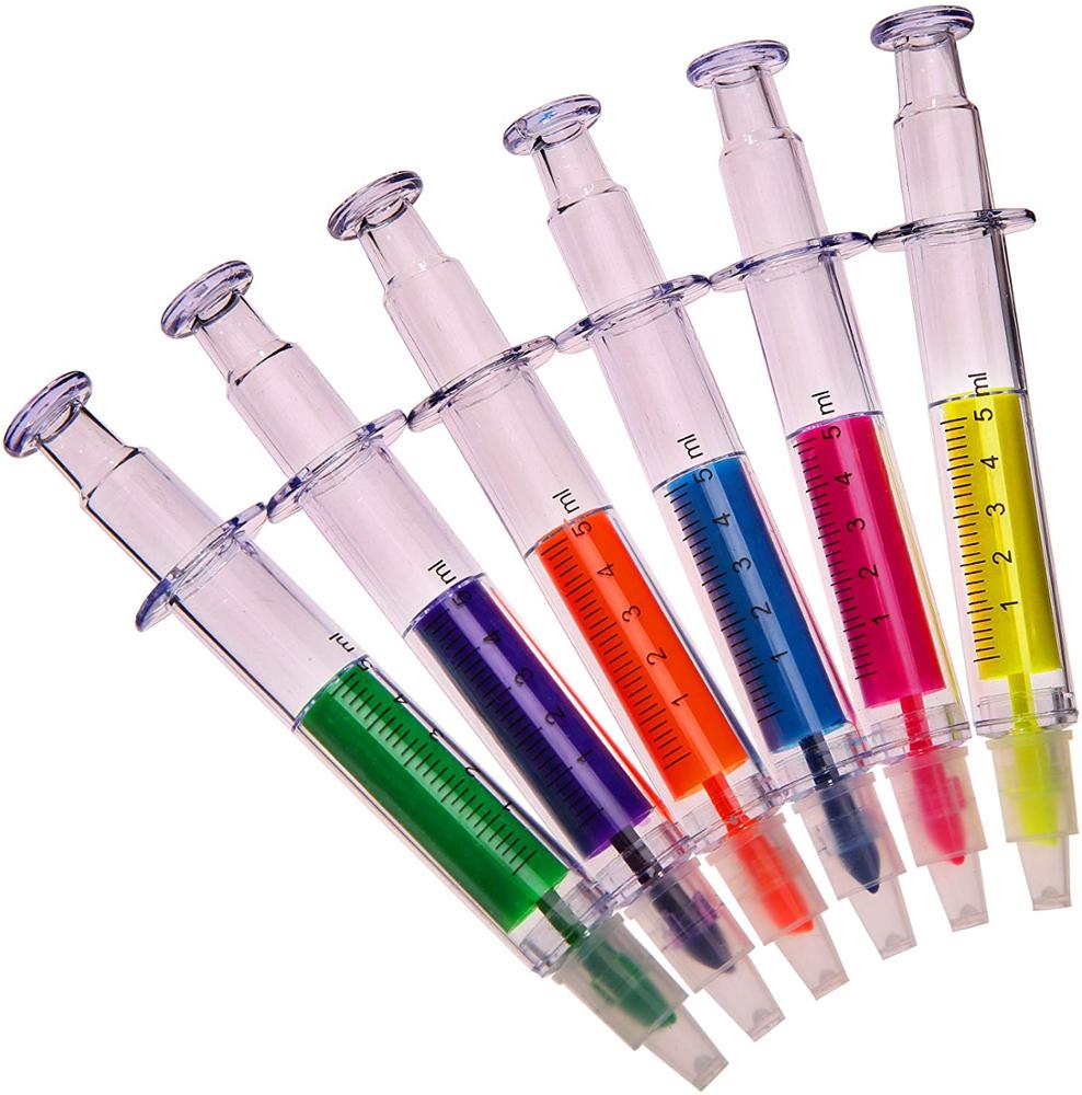 Шприц хайлайтер ручки с 6 видов цветов акварель ручки Highlighters маркер ручка для Рождественский подарок