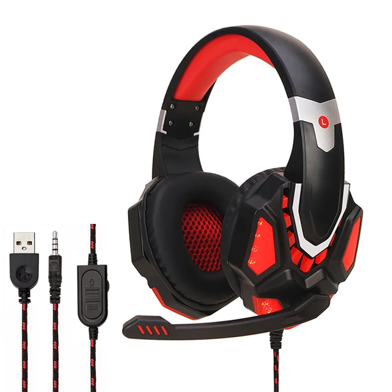 Gaming Light Fashion Design Private Mould LED Lighting Wired Gaming Headset PC Headphone With Microphone For PS4/PC/laptop For XBox