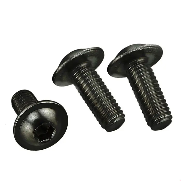 ISO7380.2 M3 M4 M5 M6 M8 M12 Steel black oxide 8.8 grade button head flange hex socket cap screw with washer