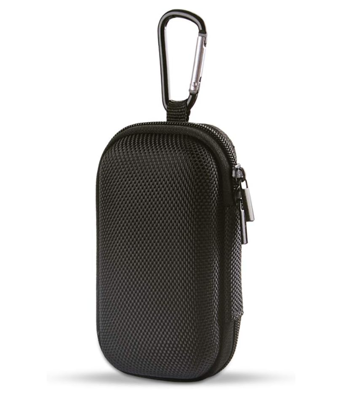 Hard Shell Travel Carrying Case Bag Dual Zipper and Metal Carabiner Protection for MP3 Players Made from Durable Eva Leather