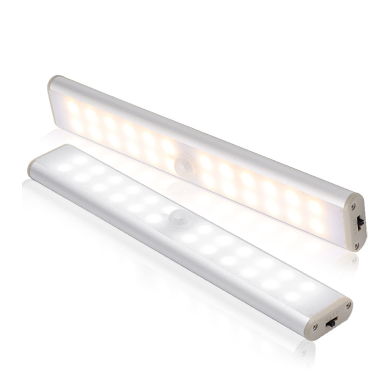 24 LEDs Rechargeable Wireless Closet Night Lighting Table Cabinet Bookcase Lamp LED Motion Sensor Light