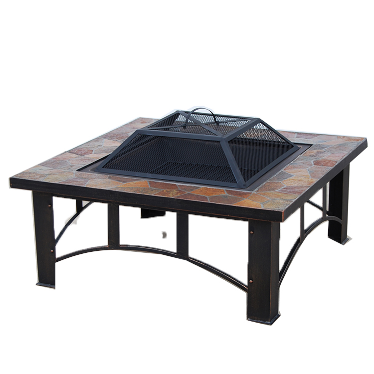 30" square outdoor bbq brazier fire pit table