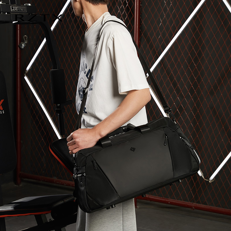 High Quality Waterproof Sports Gym Bag Custom Pattern Weekender Duffel with Large Shoe Bag for Men's Travel and Sports Tours