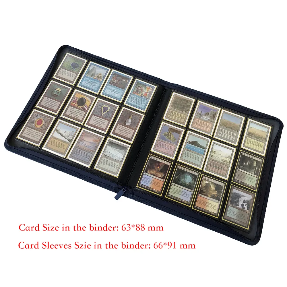 480 Pockets Side Loading Trading Card Binder Zip Binder Album 12 Pocket Trading Card Album Folder Card Collector