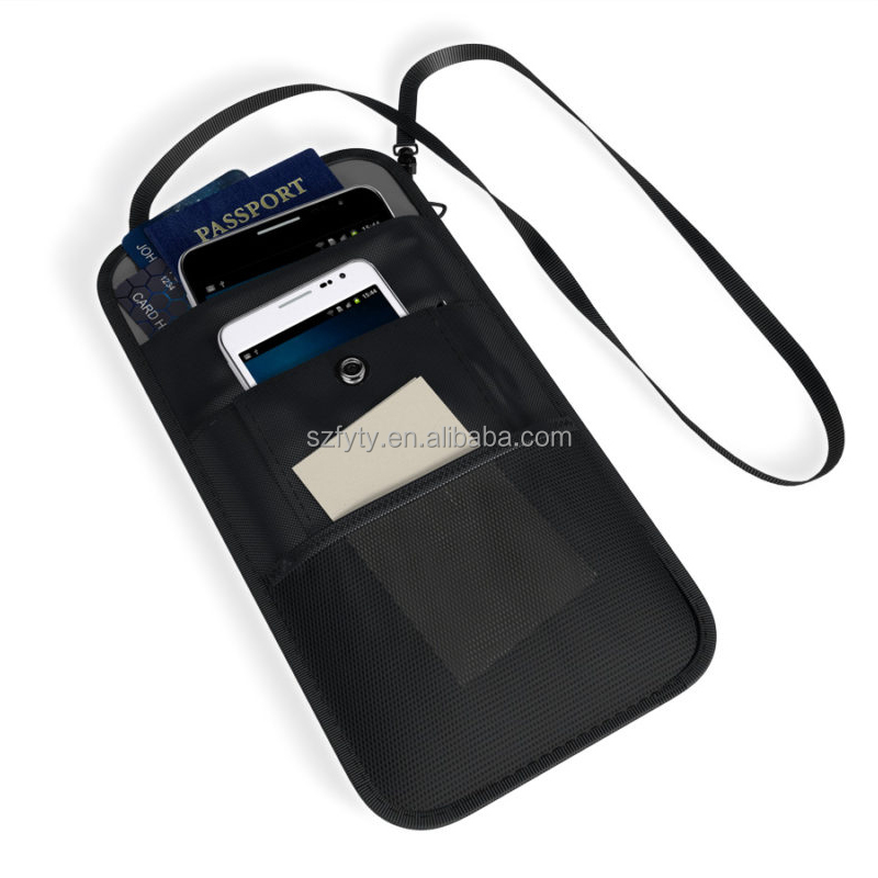 Travel Neck Pouch Hidden Passport Holder Wallet RFID Blocking Neck pouch