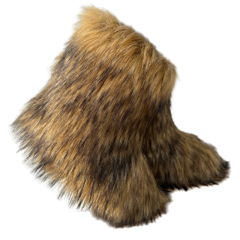 Mid-Calf Warm Winter Snow Boots for Women and Men - Faux Fur Upper, PVC Insole with Anti-Slippery Feature