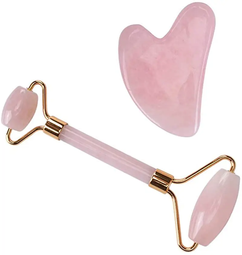 Natural Rose Quartz Jade Roller Massage Tools Face Massage Tools Double Head Jade Roller