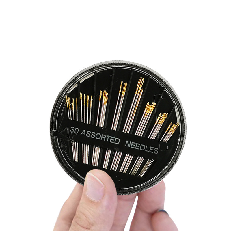 30pcs Assorted Sewing Needles Double Stainless Self Threading Needle Gold Eye Hand for Embroidery Household Tools