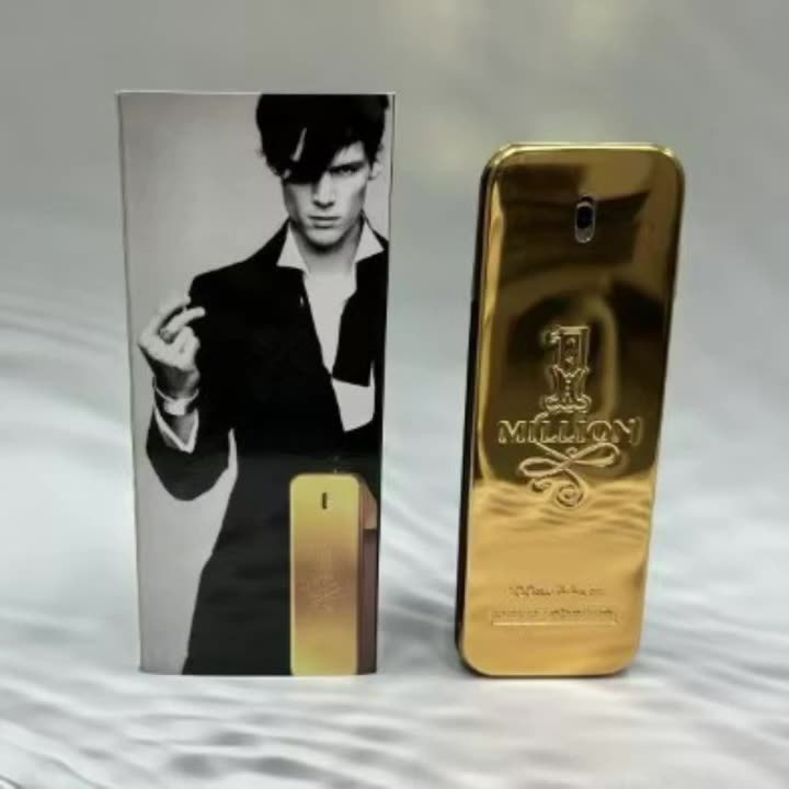 Millionaire Price Men's 100ml Gold Perfume Alluring Woody Leather Fragrance with Herbal Ingredients Long-Lasting Body Spray