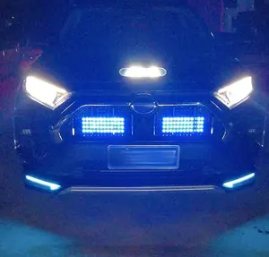 Front Bumpe Grille With 3 Color Lights Fit For Toyota RAV4 2020