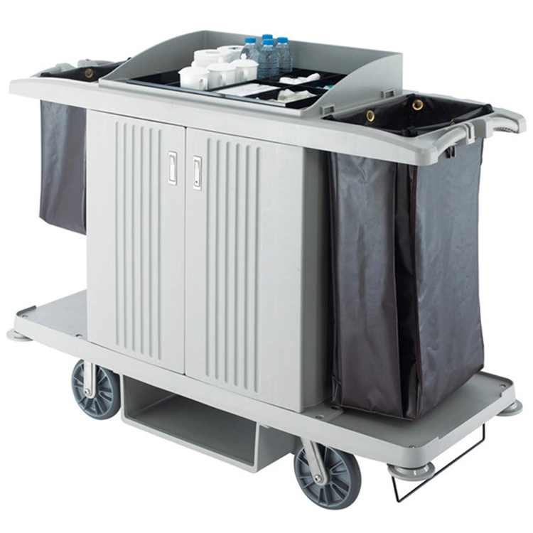High Quality Plastic Housekeeping Cleaning Service Carts and Trolleys for Hotel