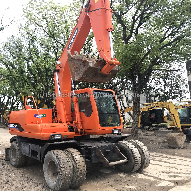 Высокое качество используемом состоянии Низкая цена оригинальный DOOSAN DH150w-7 колесный экскаватор для продажи