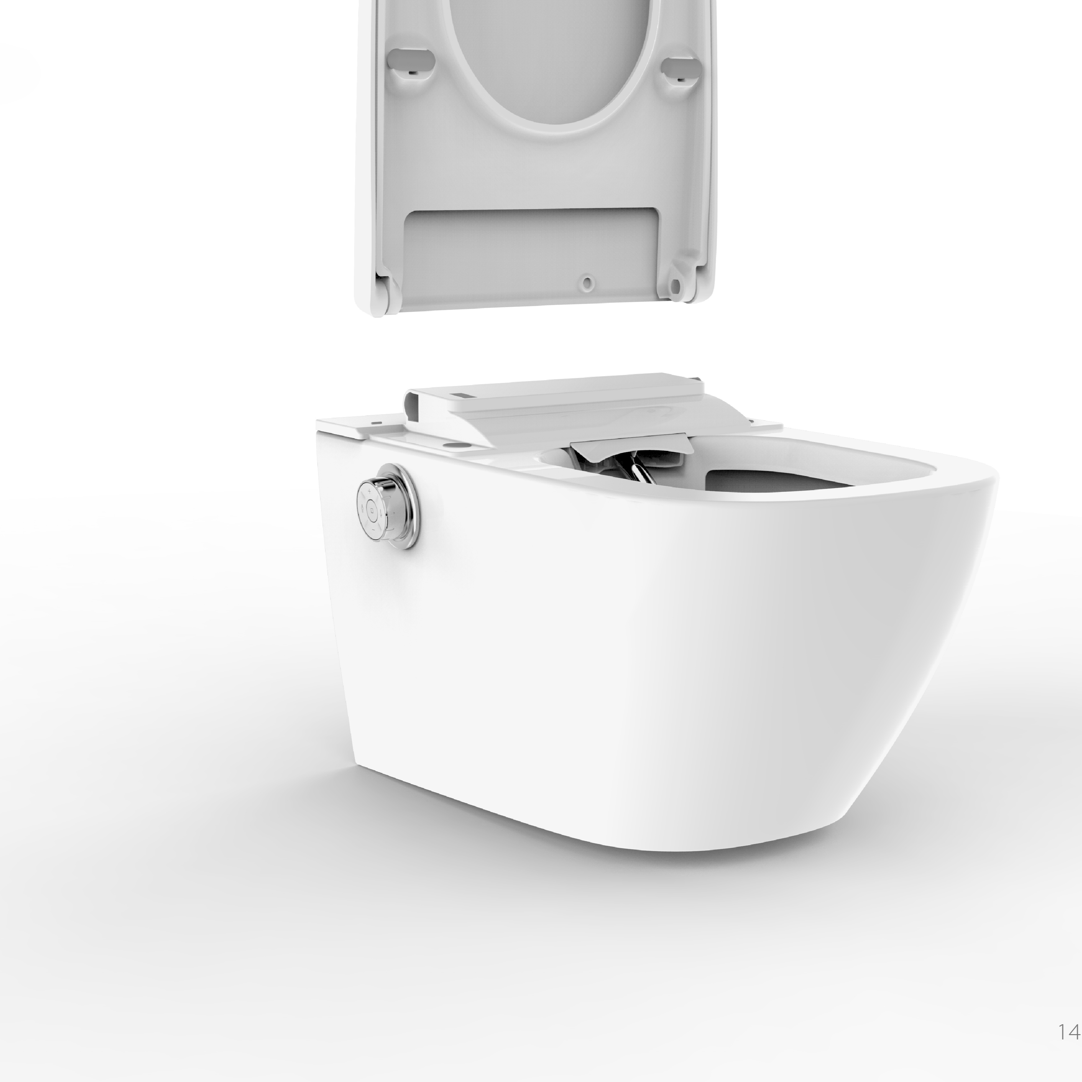 Умный туалет Oceanwell с различными функциями и керамическим биде