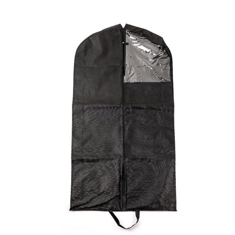 High quality foldable waterproof nonwoven suit cover garment bag with clear window