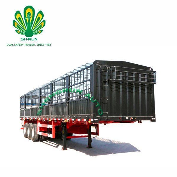 3 Axles Bulk Fence Stake Semi Trailer Cargo Transport Truck For Sale