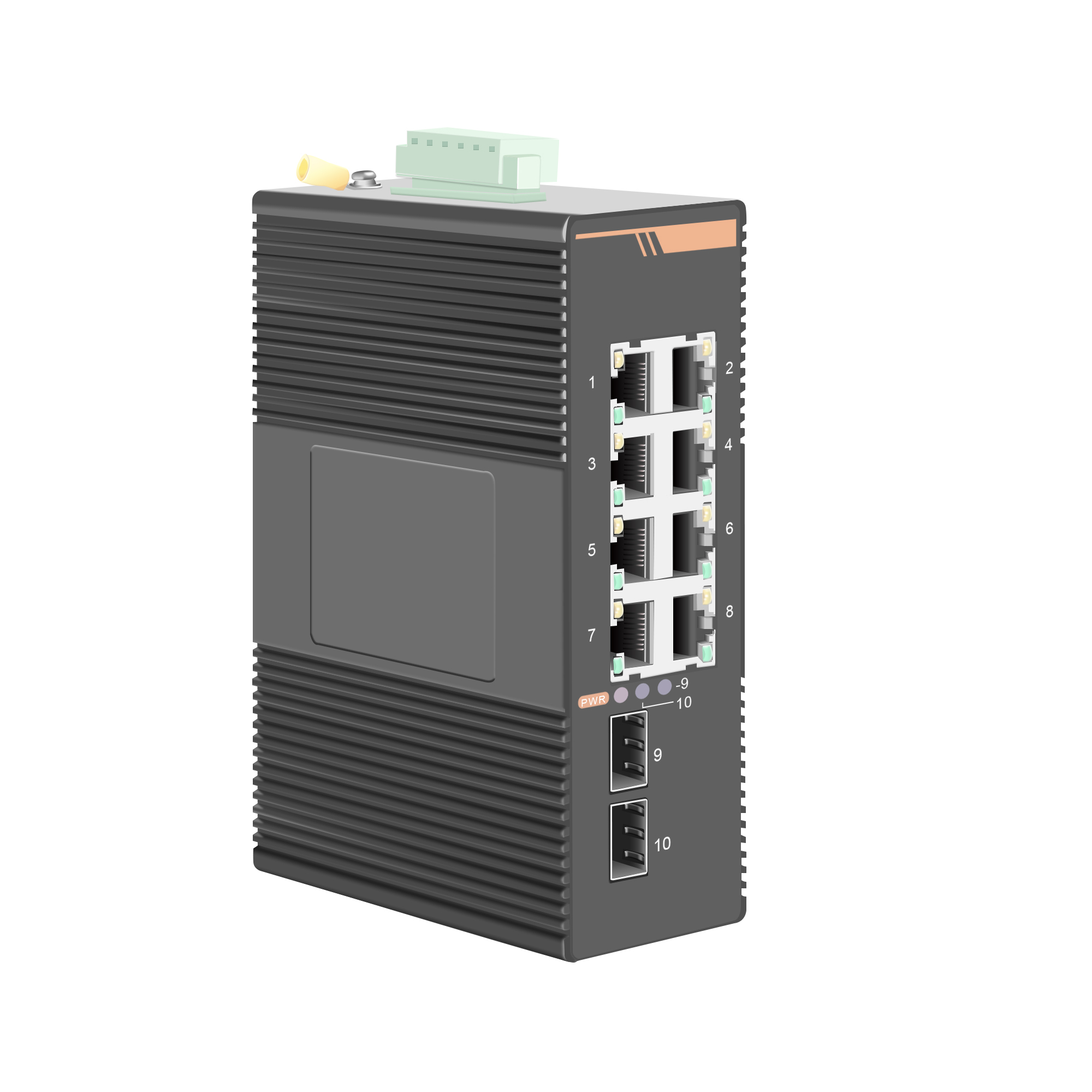 Промышленный Коммутатор poe, 8 портов gigabit POE + 2 SFP
