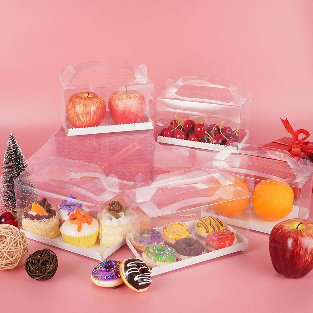 Clear Plastic treat favor boxes in pack of 25pcs Plastic Gable Boxes with insert for Wedding Party Baby shower