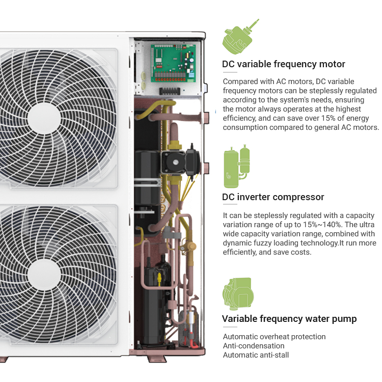 Factory OEM Air Source Split Heat Pump water heater Heating And Supplying Hot water