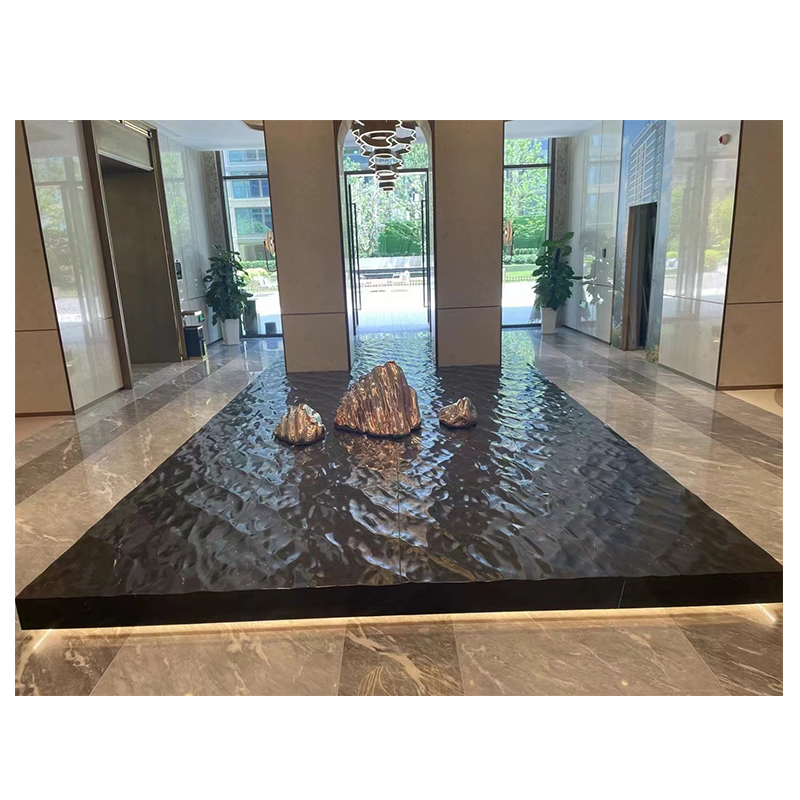 Chinese Natural Stone Absolute Pure Black Marble Stone Slab Floor Tiles Design