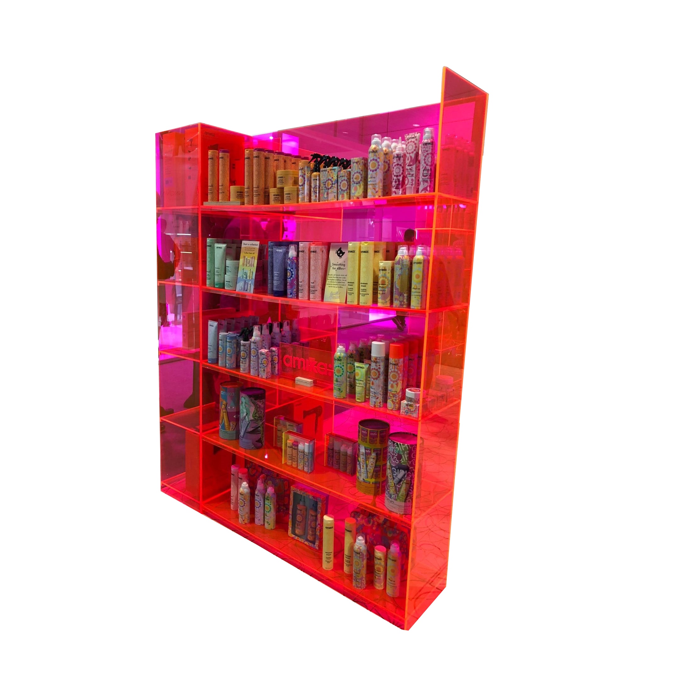 Factory Manufactured Shopping Mall Acrylic Cosmetic Display Cabinet Showcase