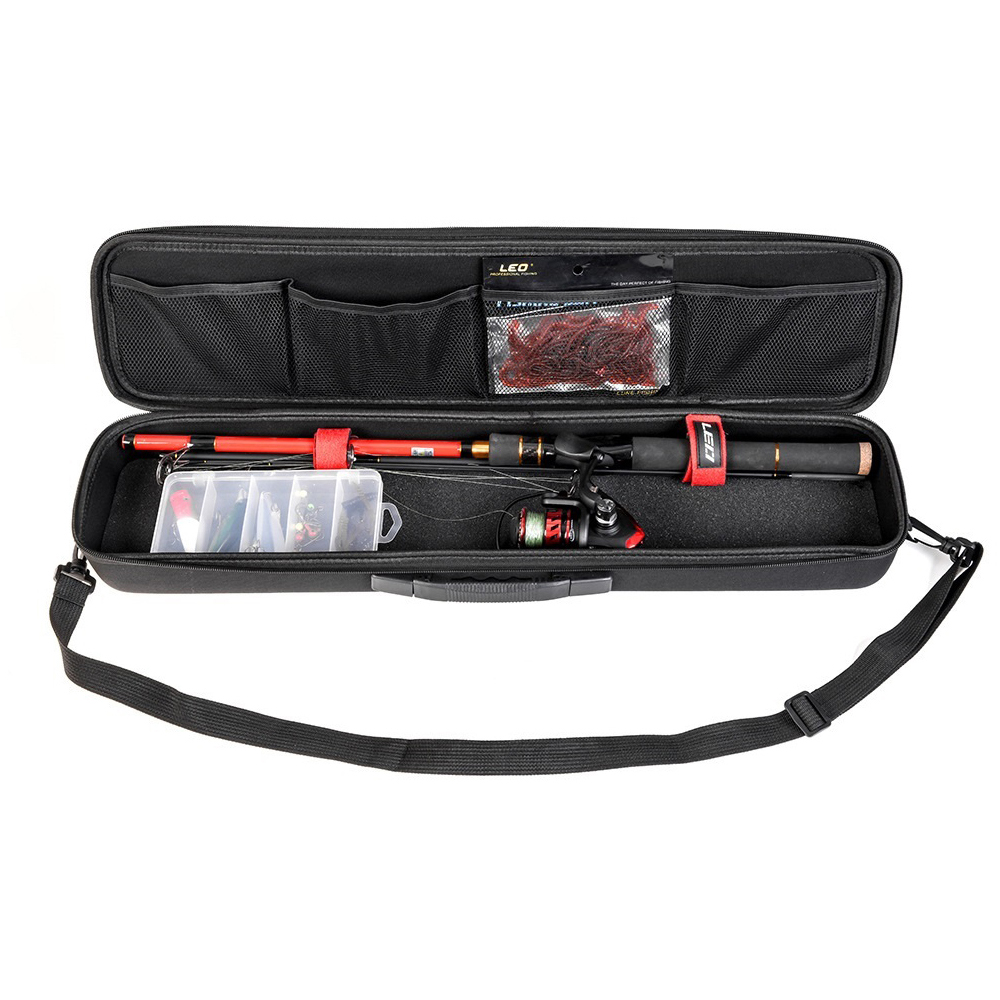 Custom portable Waterproof hard EVA outdoor fishing rod tool bags carry tackle Storage case