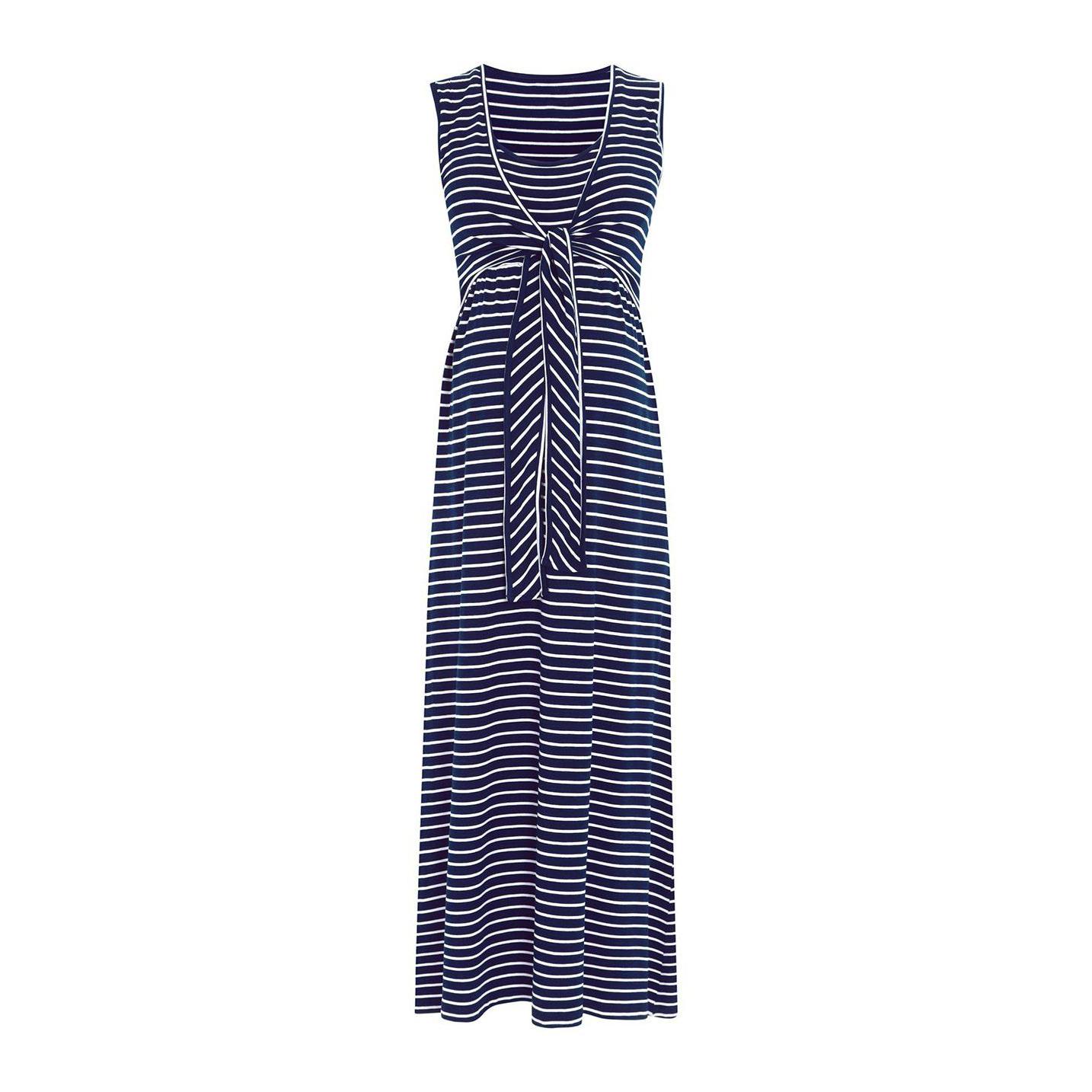Women Summer Maxi Dresses Maternity Breastfeeding Nursing Striped Sleeveless Long Maxi Dress Casual Dress