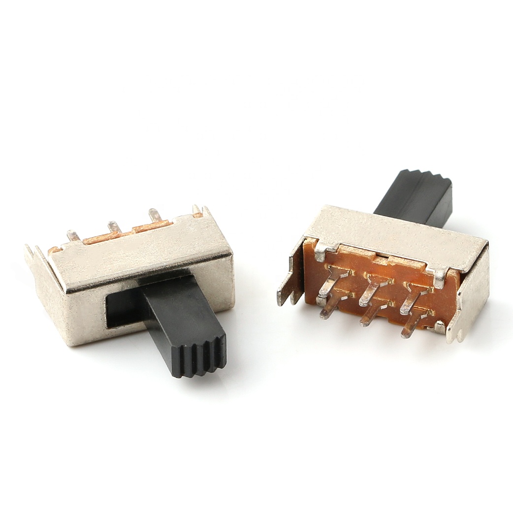 Двухрядный Dpdt переключатель вкл. Выкл. 0.3A 50V 6 контактов SS22F07-G10 dpdt 180 градусов скользящий переключатель 2p2t