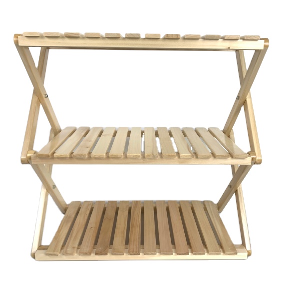 Two/Three layer multi-functional folding solid wood shelf plant shelf storage rack