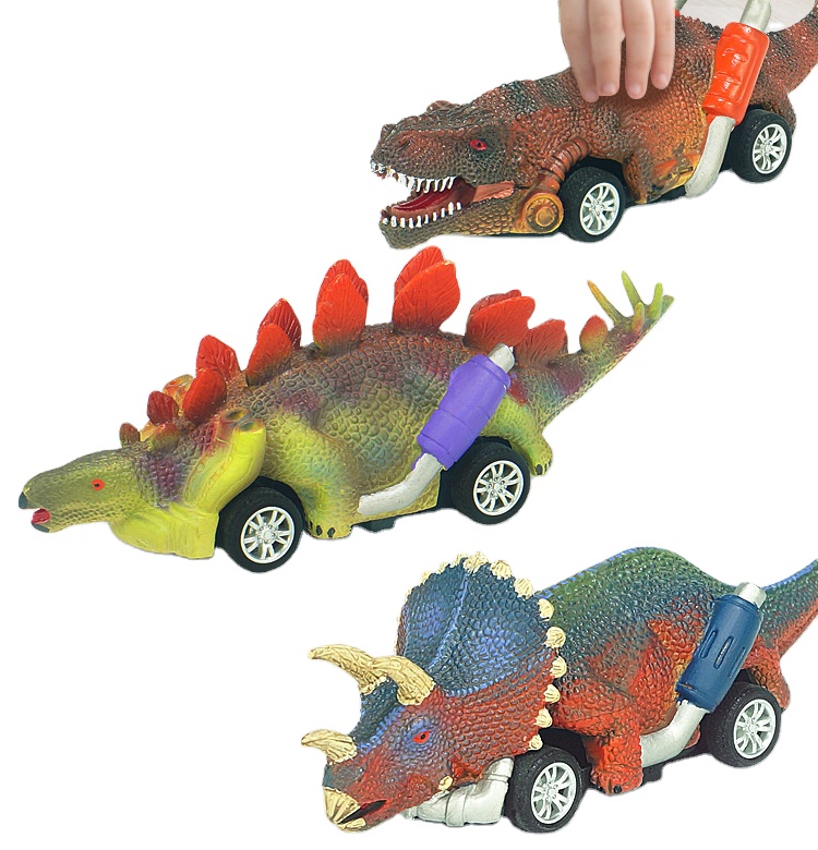 Wholesale Cheap Pull Back Dinosaur Cars Die Cast Car Model Children's Toy Urban Traffic Kids Car Toys Electric Ride