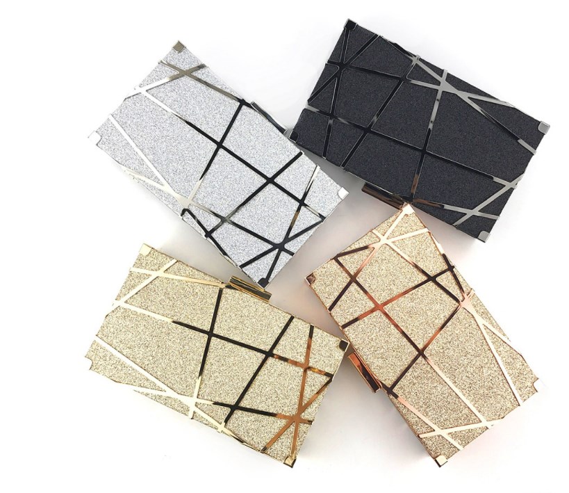 Dinner bags metal dinner lady hand evening sequin dress Women clutch bag Party Light Handbag Handmade