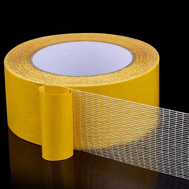 Adhesive Tape Strong Sticky Floor Leather Fixing Carpet Tape Mesh Grid Cloth Double Sided Tape