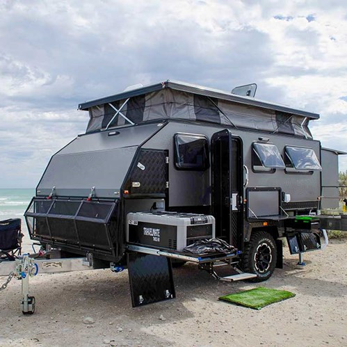 Australia hot sale RV Family 4 people grey color hybrid caravan pop top camper