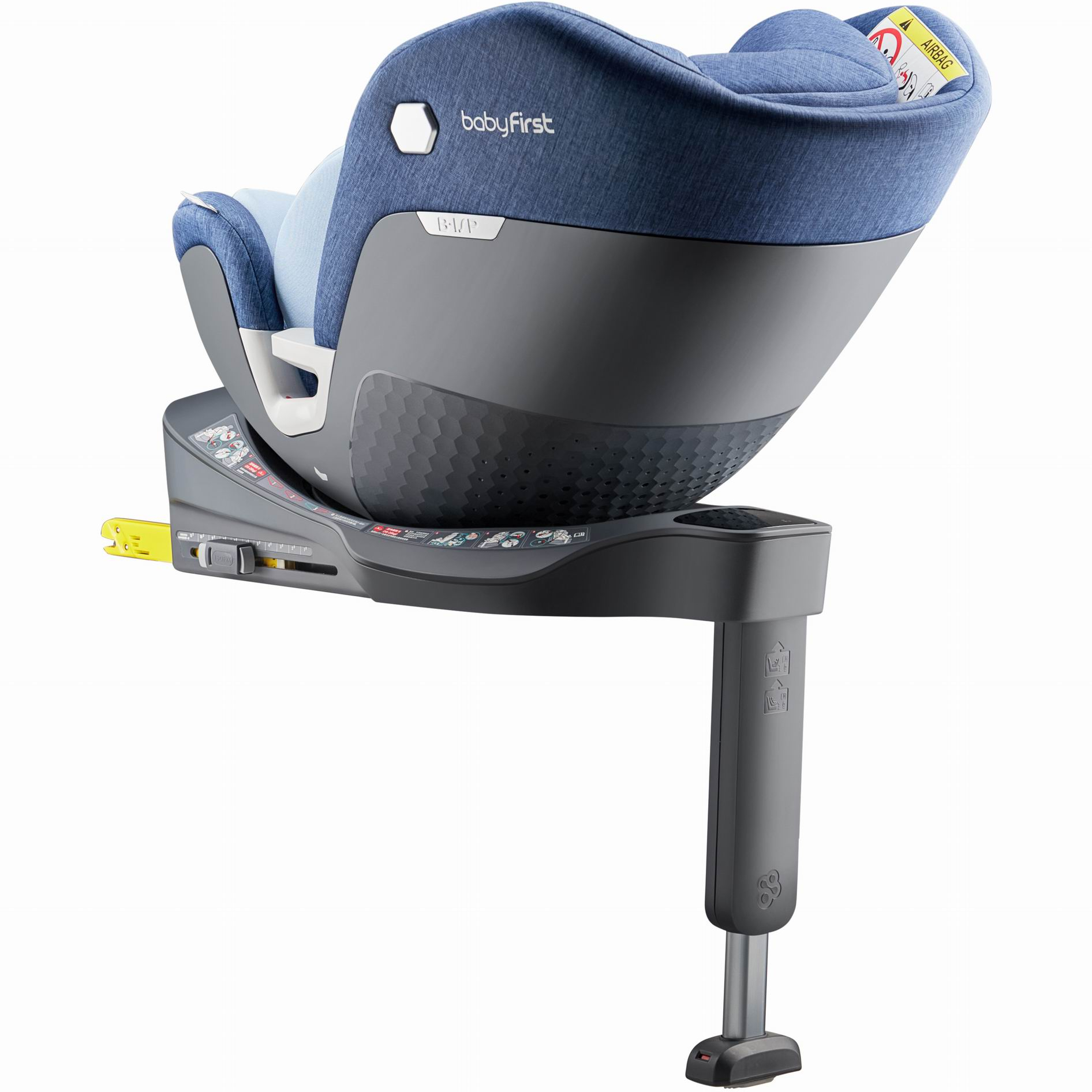 Синее детское автокресло I-size 40-105 см с ISOFIX и опорными штанинами R153B