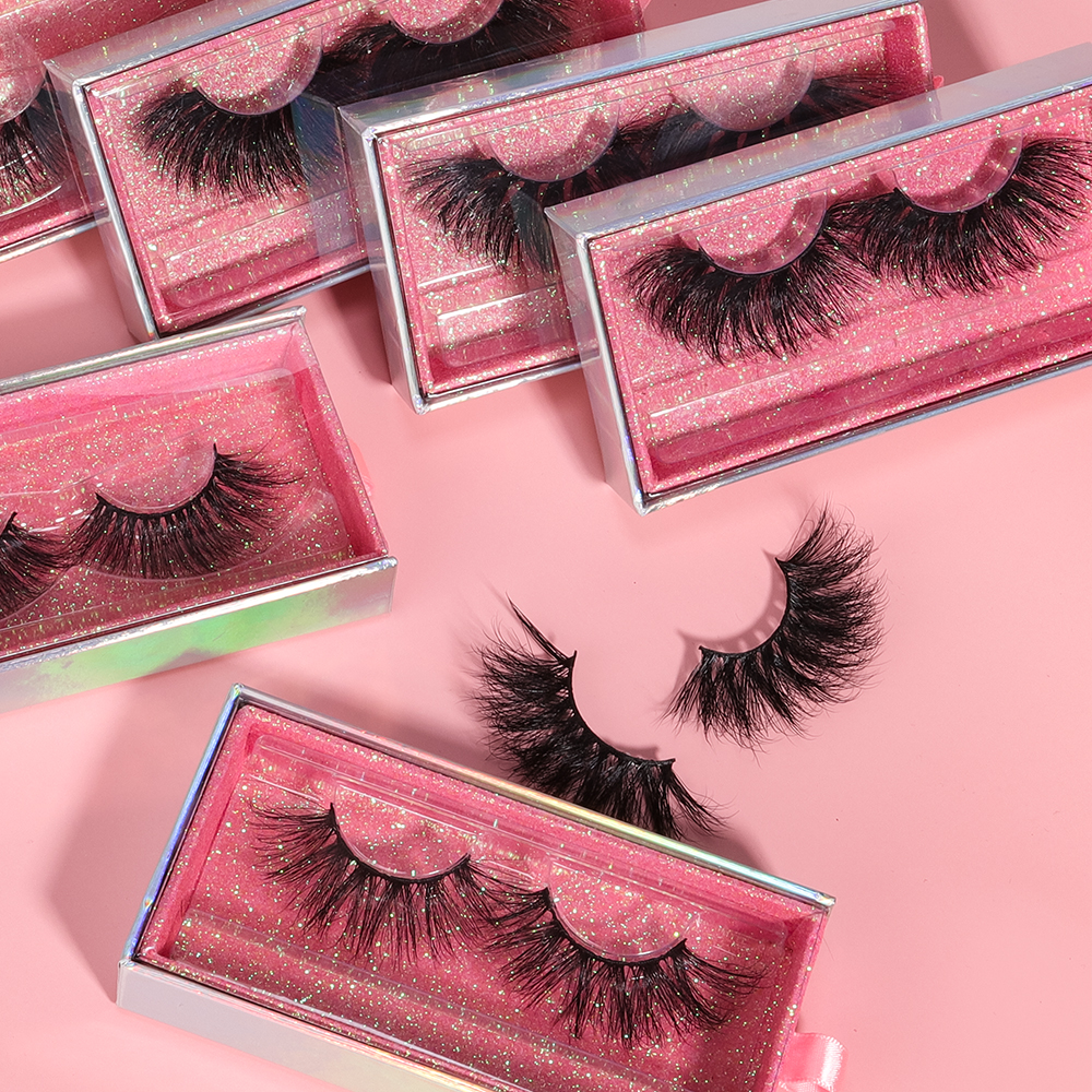 Fake Lashes 25mm Mink Lashes Wholesale Bulk Luxury Siberian Mink Eyelashes Vendor
