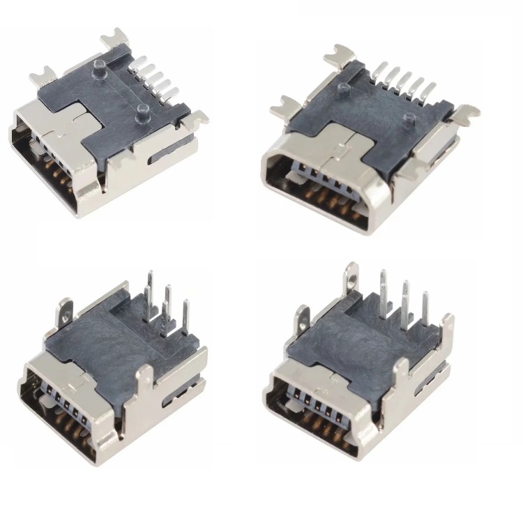 90 градусов DIP горизонтальный 5 Контакты Разъем Mini-USB 2,0 Тип AB разъем