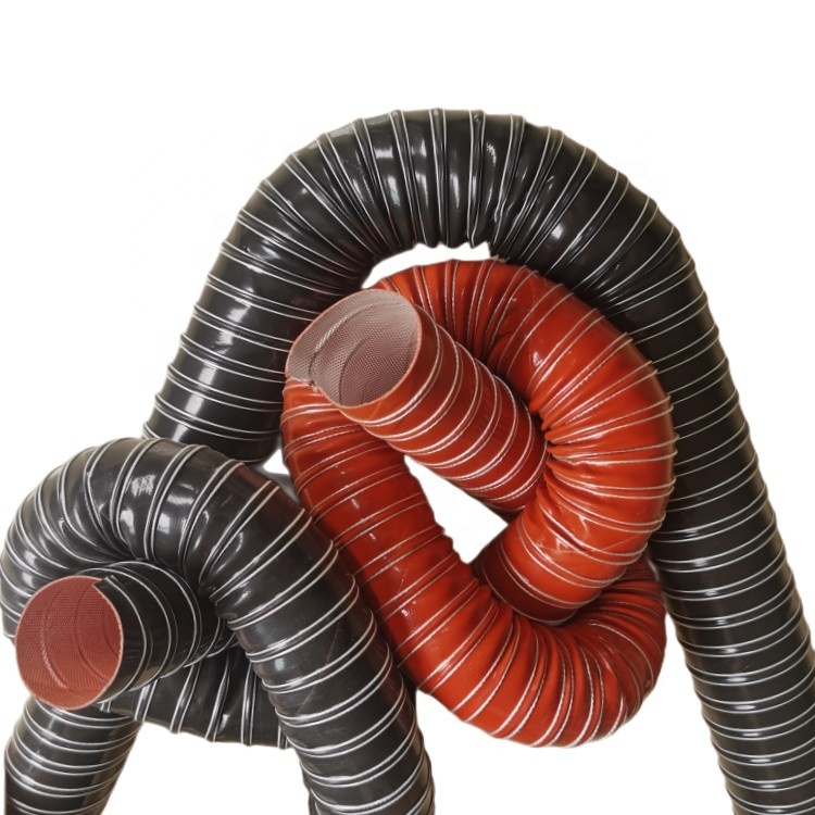 For Brake Cooling Ducts Two-ply Duct Hose From China Supplier High Temperature Silicone Fiberglass