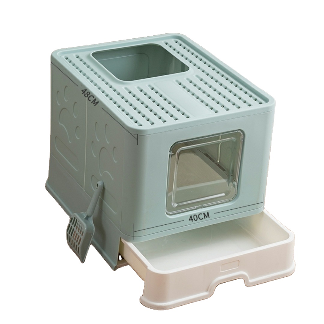 Wholesale Custom New Design Eco-friendly Durable Cat Litter Box with Litter Scoop Cat Litter Tray Cat Toilet
