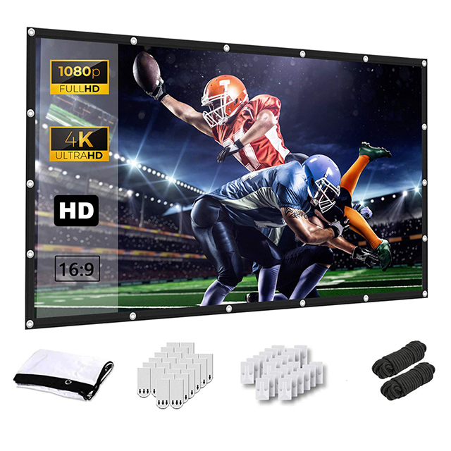 SNOWHITE 120 дюймов проекционного экрана 16:9 HD складной портативный проектор кино двухсторонний экран для дома, для использования вне помещения