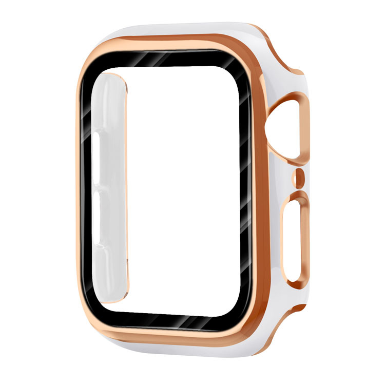 Двухцветный чехол для Apple watch 44 мм 40 мм iWatch 38 мм 42 мм, бампер, закаленное стекло, защита экрана, двухцветная рамка из поликарбоната