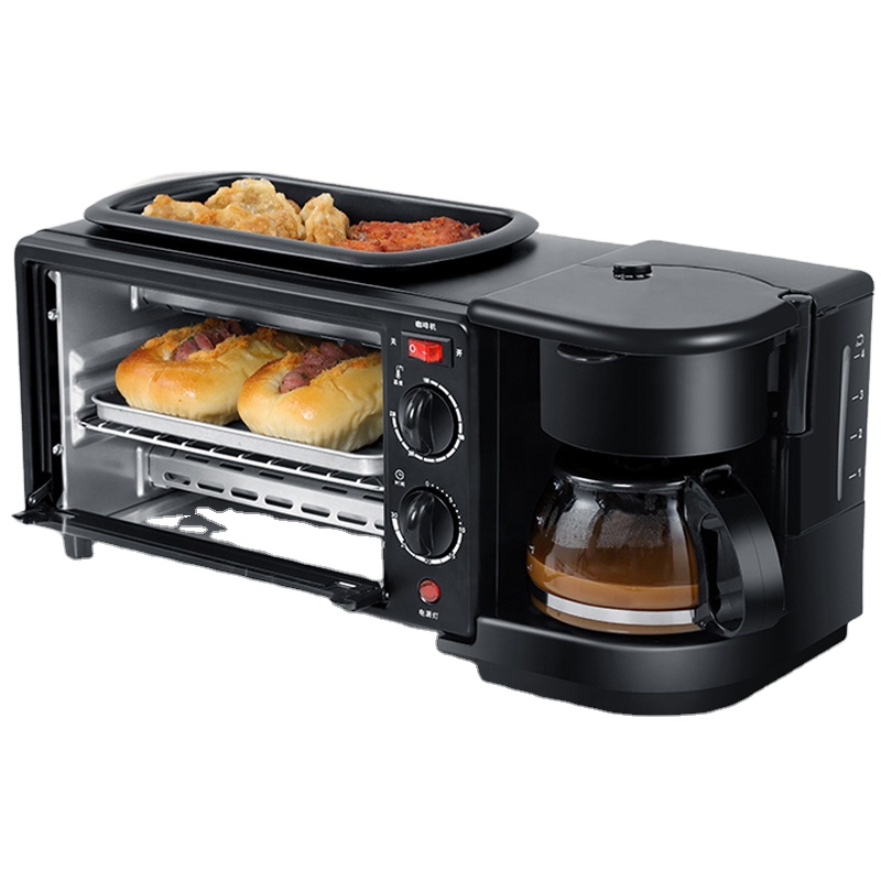 OA Pay 3 in 1 Breakfast Maker Set Accessories Toaster Coffee Pot Oven Glass Frying Pan