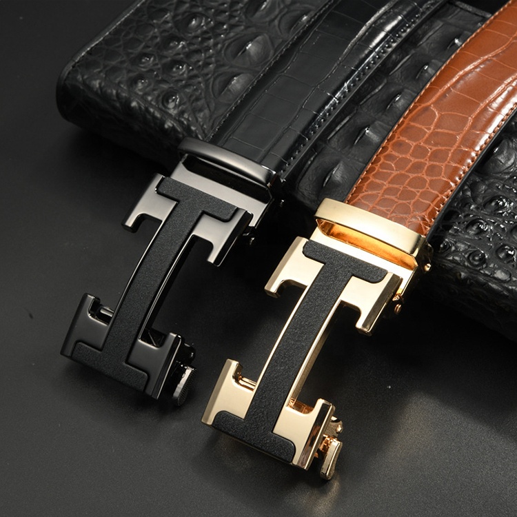 Charming Alligator Belly Print Leather Belt Hot Style Automatic Buckle Crocodile Belt for Men