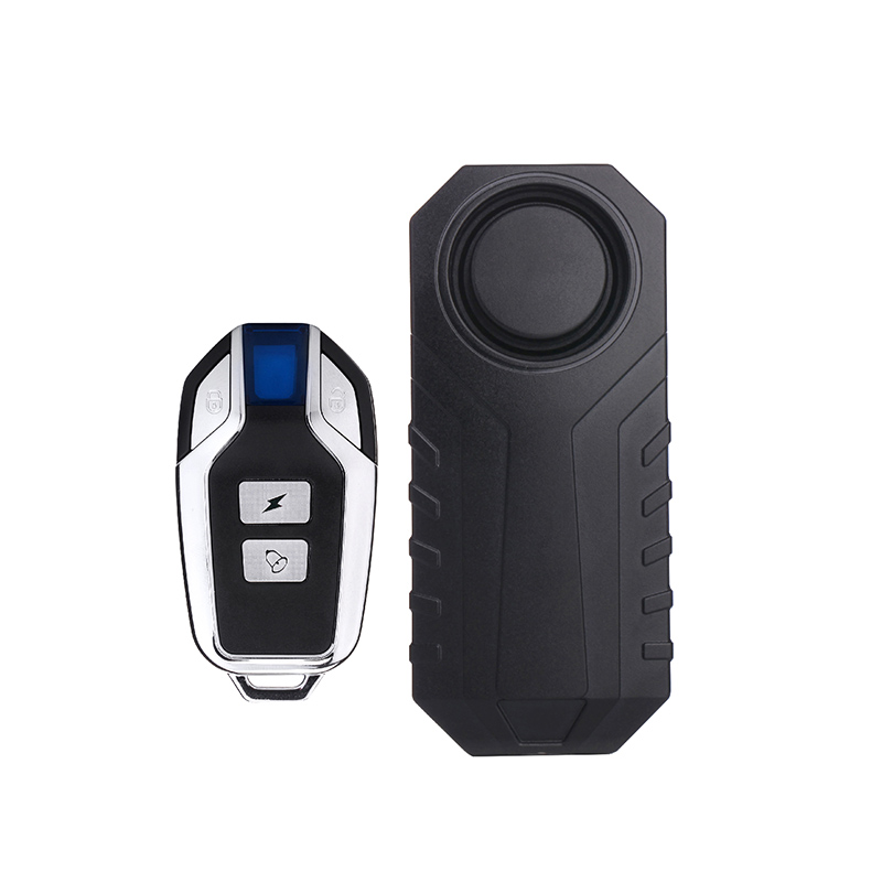 Amazon Бестселлер 113dB велосипедная сигнализация беспроводной датчик вибрации Водонепроницаемая мотоциклетная сигнализация с дистанционным управлением