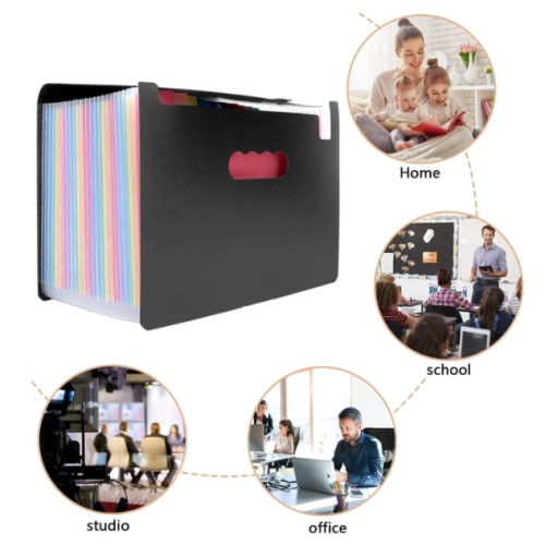 expanding file folder A4 Size Accordion Filing Folder Expandable Document Box for Paper and File